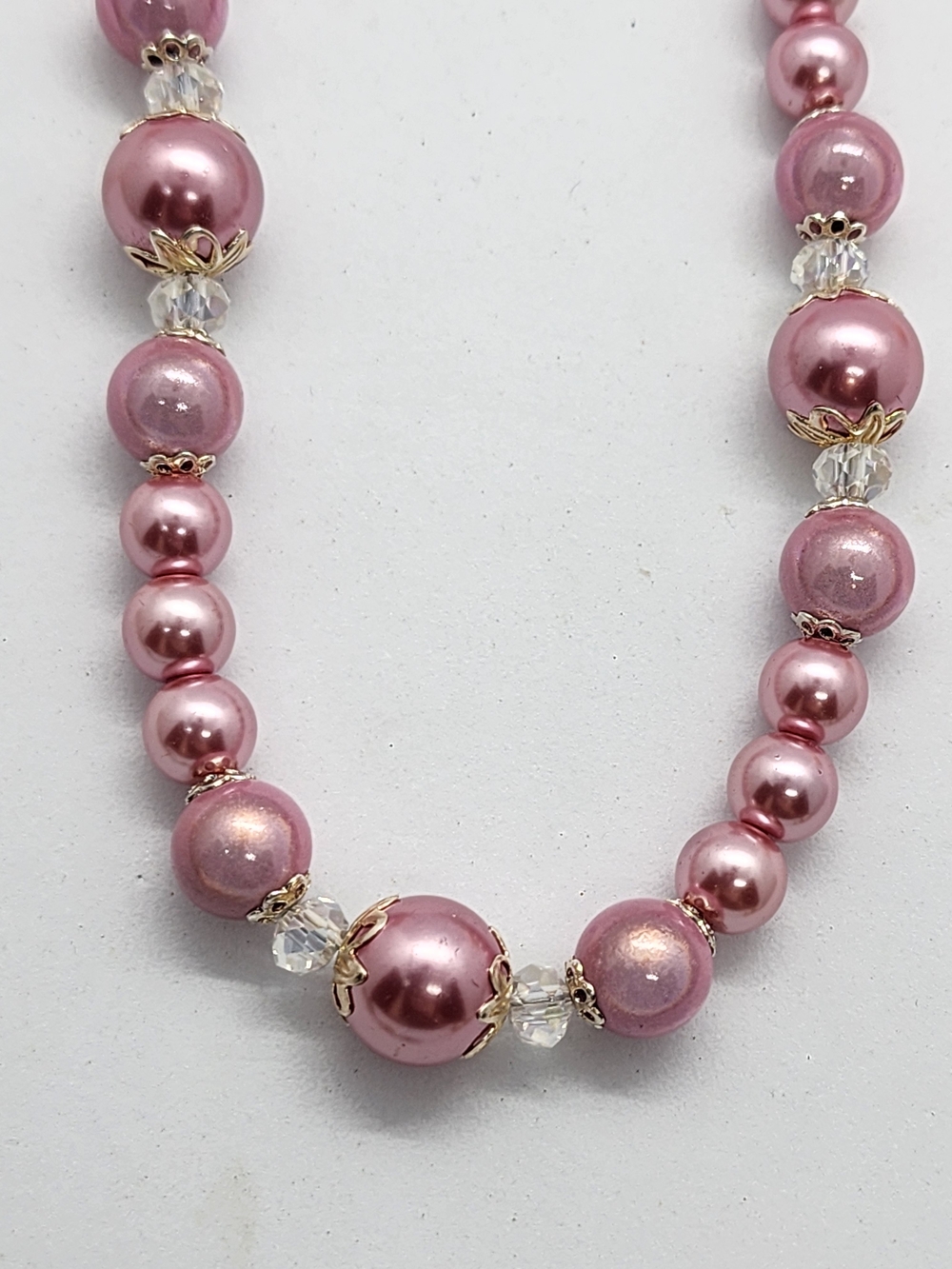 Vintage Pink Pearl Beaded Necklace - Elegant Womenโs Jewelry